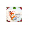 TAZA FLORAL NARANJA 380ML