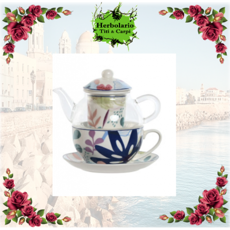 TAZA- TETERA FLORAL SAUCE AZUL  250ML