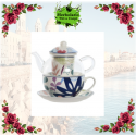 TAZA- TETERA FLORAL SAUCE AZUL  250ML