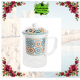 TAZA AZULEJOS NARANJA 300ML