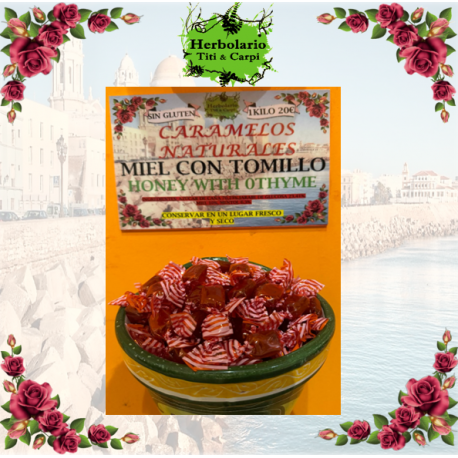 caramelos naturales miel con tomillo